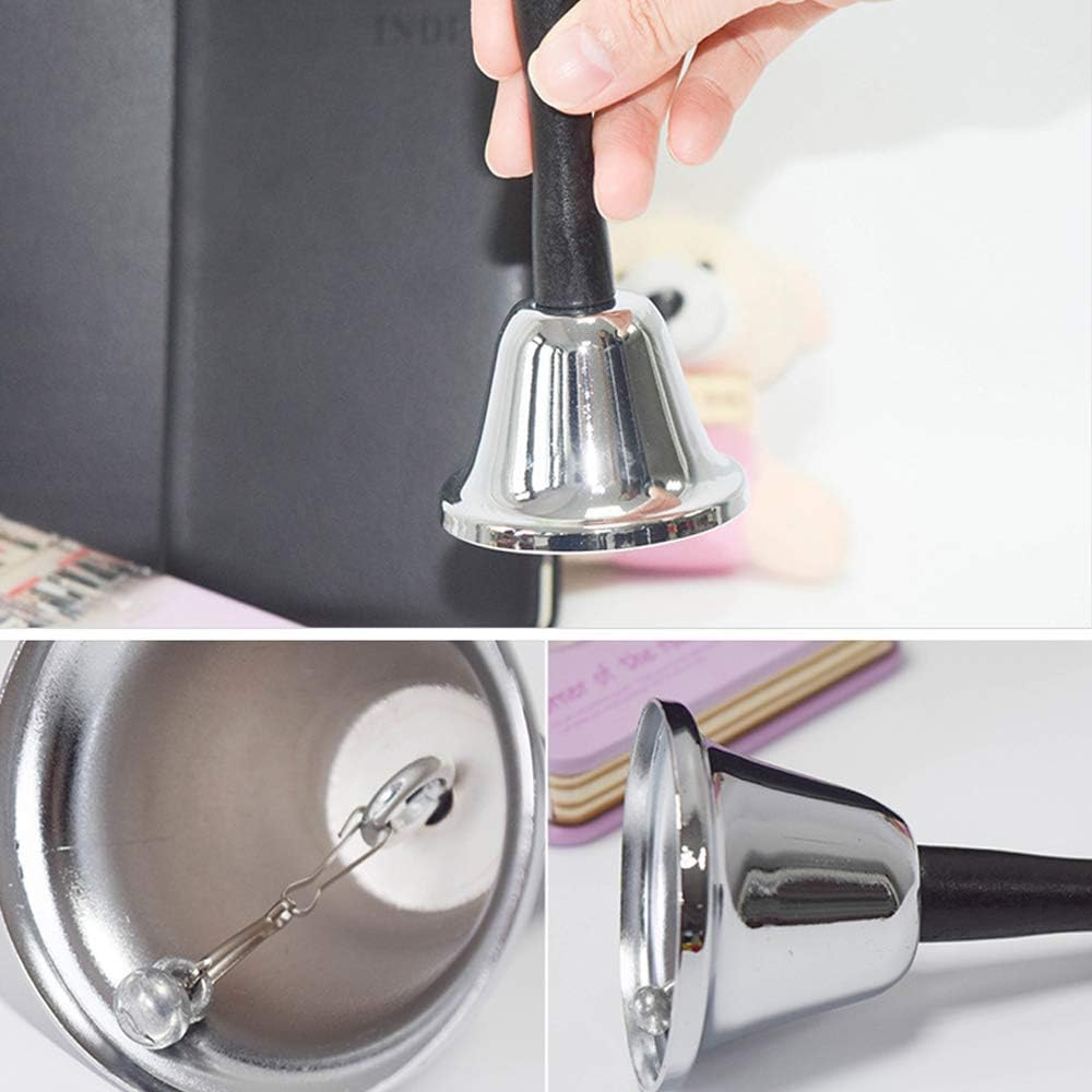 30-Pack Metal Hand Bells - Silver Service Bells With Black Wooden Handles