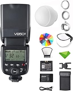 Godox V850II V850 Flash for Sony Canon Nikon etc w/Godox ML-CD15 Flash Diffuser GN60 2.4G 1/8000s HSS 650 Full-Power Flashes 2000mAh Li-ion Battery 1.5s Recycle Time Camera Speedlight Speedlite
