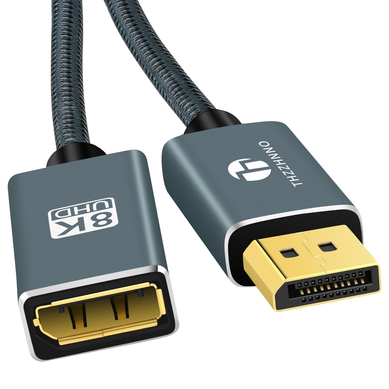 Cable Extensión 8K DisplayPort 0,5M, Cable DisplayPort 1.4 Macho a Hembra, Cable extendido DP a DP soporta 8K@60Hz, 4K@120Hz para Monitor de juegos, Gráficos, PC
