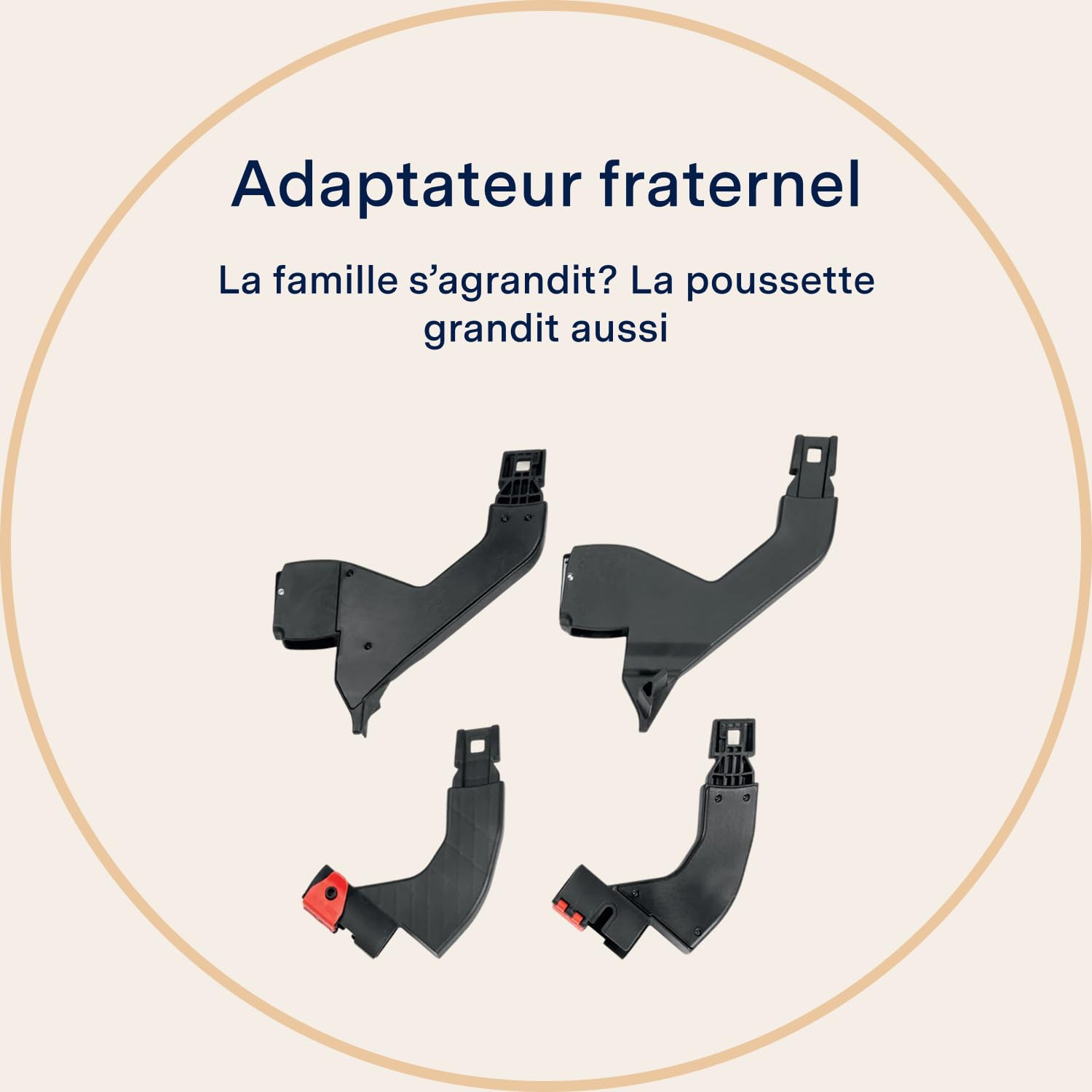 PEG Double Adapters Ypsi/Z4 - Adaptateurs Doubles pour Configuration Jumeaux ou Enfants Rapprochés - Compatible avec les Poussettes Ypsi et Z4 de Peg