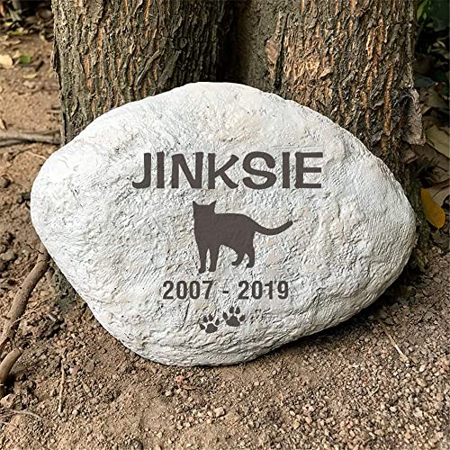 Somiss Cat Memorial Stones Headstones Outdoor - Personalized Cat Garden Stones Engraved With Name And Dates - Sympathy Cat Memorial Gifts Loss Gifts For Garden Patio Or Lawn,11"×8" #TOP5