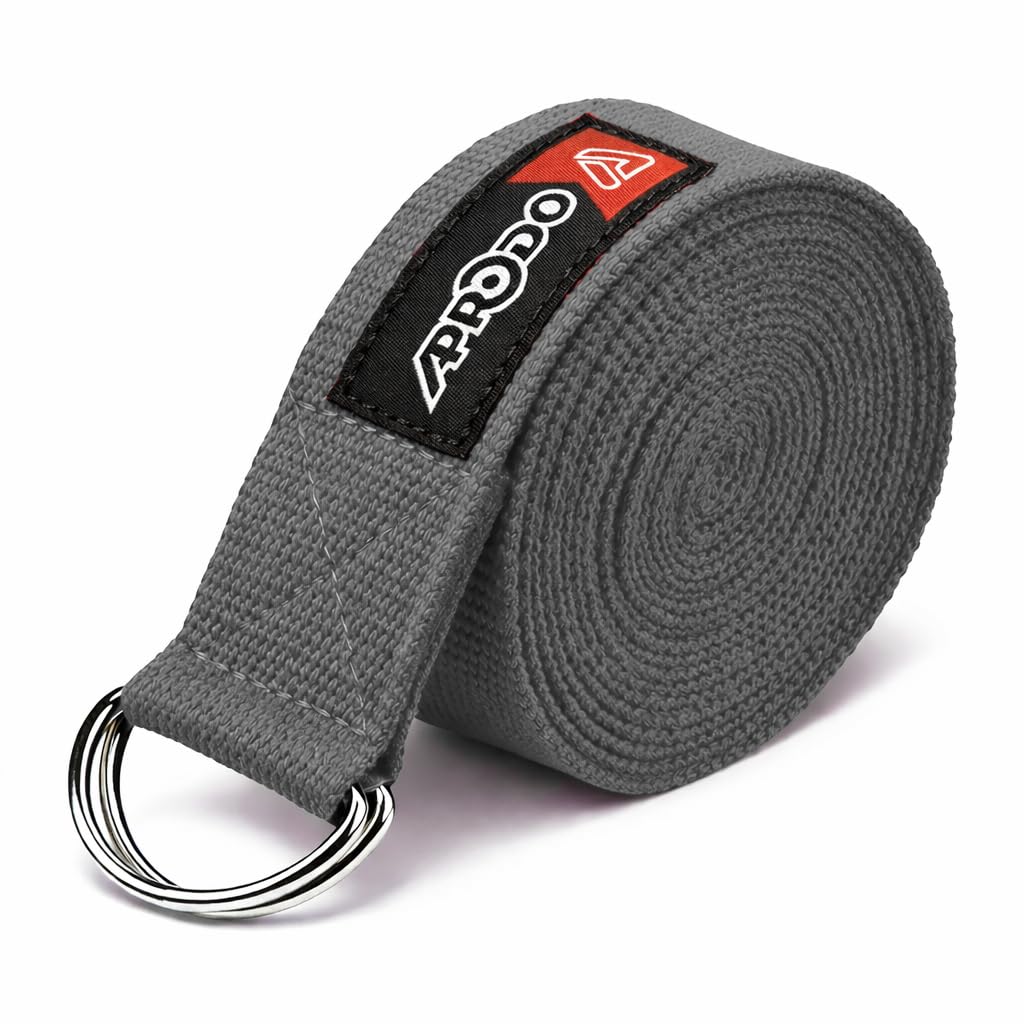 Aprodo Yoga Strap [6/8/10 Feet Size Options] 1.5" Width 100% Cotton Straps with Adjustable D-Ring Buckle, Best for Yoga, Body Flexibility & General Fitness, Pack of 1-image-49