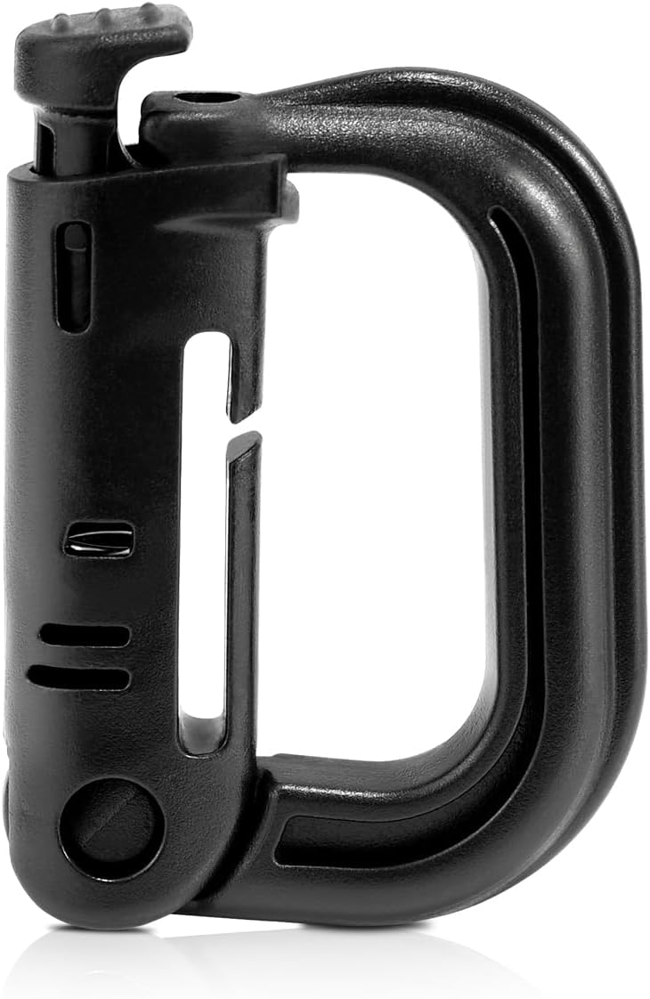 6 Pack 2.12“ Tactical Locking D Ring Plastic Carabiner Backapck Molle Hook Clip for Webbing Straps Bag