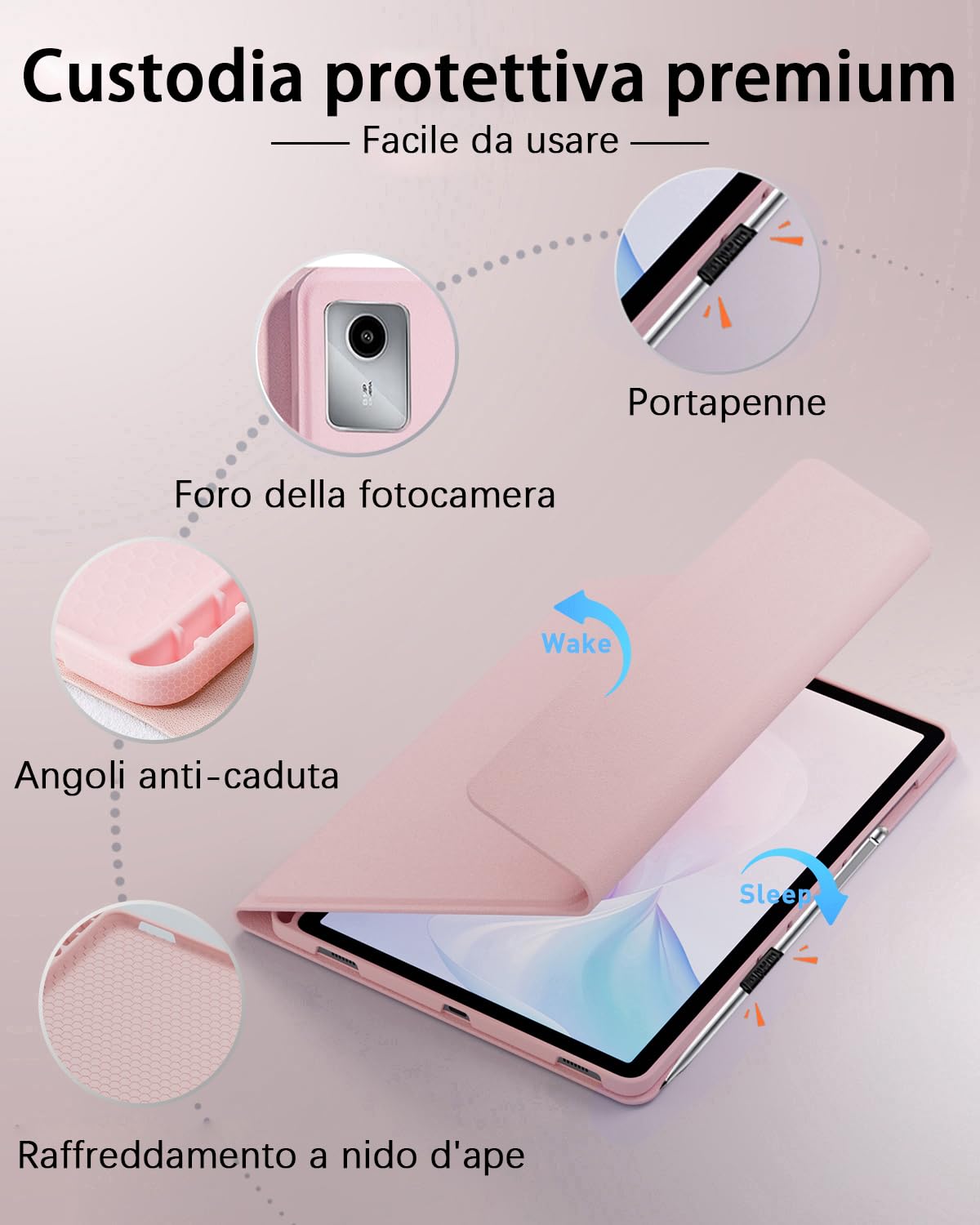 Per Lenovo Tab M11 (TB330) 2024 11 Pollici/Lenovo Idea Tab (TB-336ZU TB-336FU) 2025 11 Pollici Cover Con Wireless Bluetooth Italiano (QWERTY) Tastiera Retroilluminati e Mouse Backlit Keyboard Case
