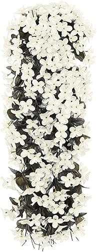 FRAKYEN Flores colgantes artificiales para primavera y verano, flores violetas, plantas colgantes falsas, guirnalda de vid, ramo de flores de