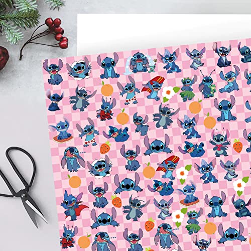 PADIEOE Pack of 5 Stitch Gift Wrapping Paper 51x75cm Kraft Paper Durable Stitch Gift Wrap Pack for Kids Birthday, Party Storage Festive Decoration - Image 6