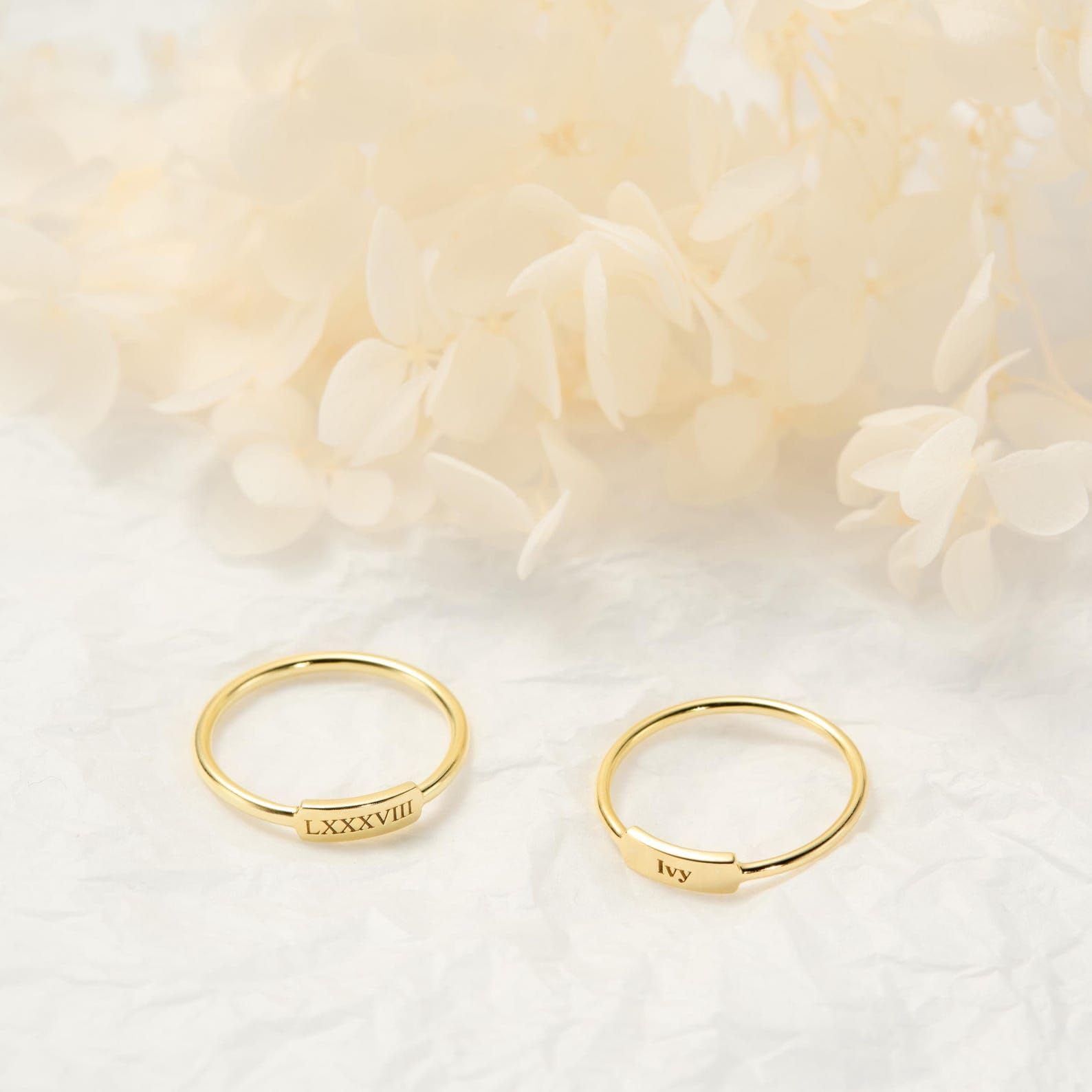 Anillo inicial personalizado plata de ley 925 Código de Morse personalizado Anillo Joyería número romano Grabado Promesa Amistad Nombre Día de la Madre hechos a mano