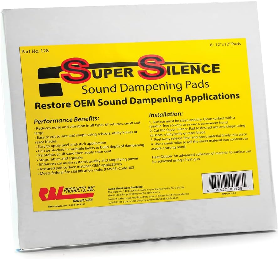 RBL PRODUCTS 128 SOUND DAMPING SHEET 12X12 6/CS