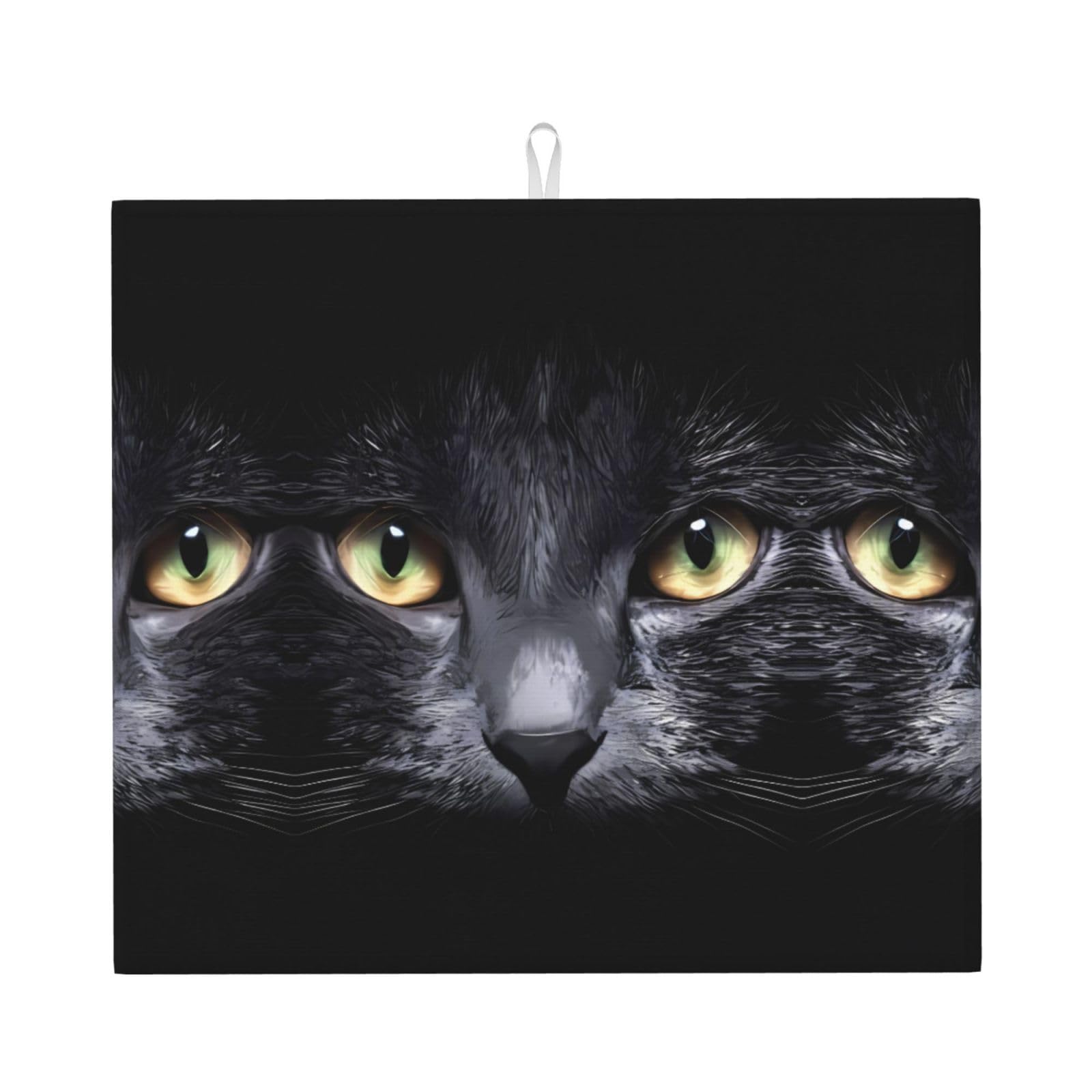 YYHWHJDE cats Prints Kitchen Drying Mat - Absorbent Dish Drying Throw with Vibrant Prints, Quick-Dry Countertop Layer for Dishes & Appliances - Non-Slip & Foldable
