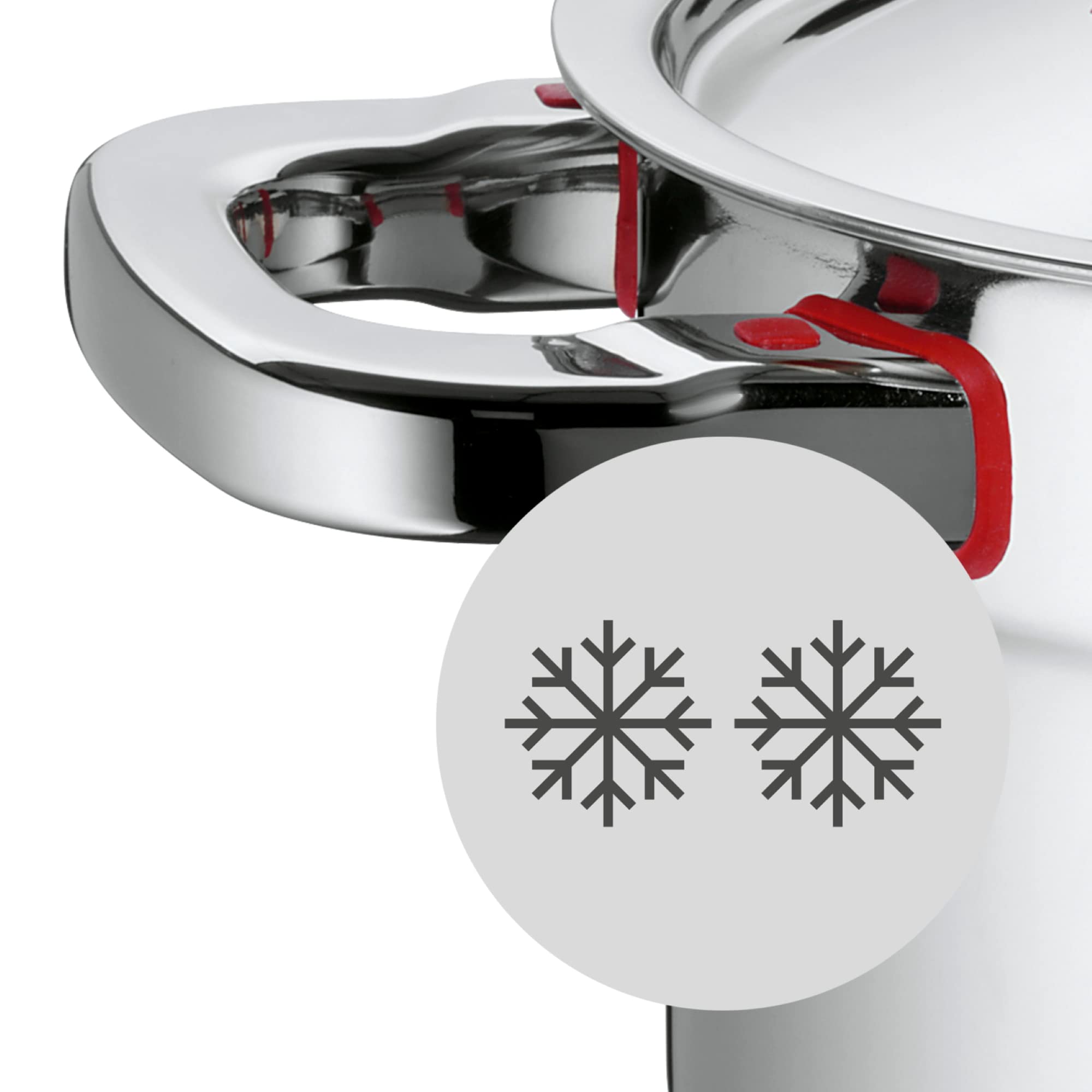 WMF Premium One Kochtopf klein 16,5 cm, Metalldeckel mit Dampföffnung, Bratentopf Induktion 1,5l, Cromargan Edelstahl poliert, Innenskalierung