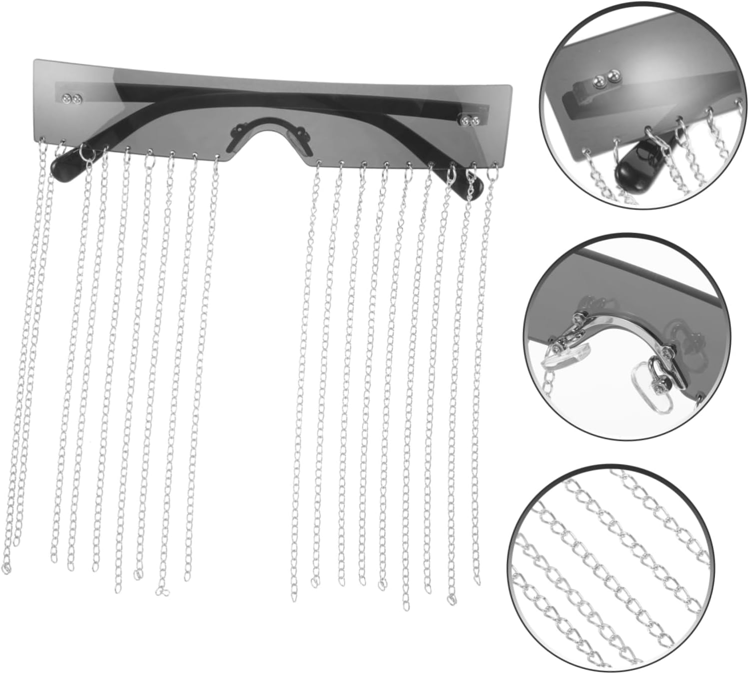 Sunglass Decorative Eyewear with Sparkly Tassels for Parties and Festivals Unique Adult Sunglasses for Women Eye-catching Photo Prop and Glamorous Accessory