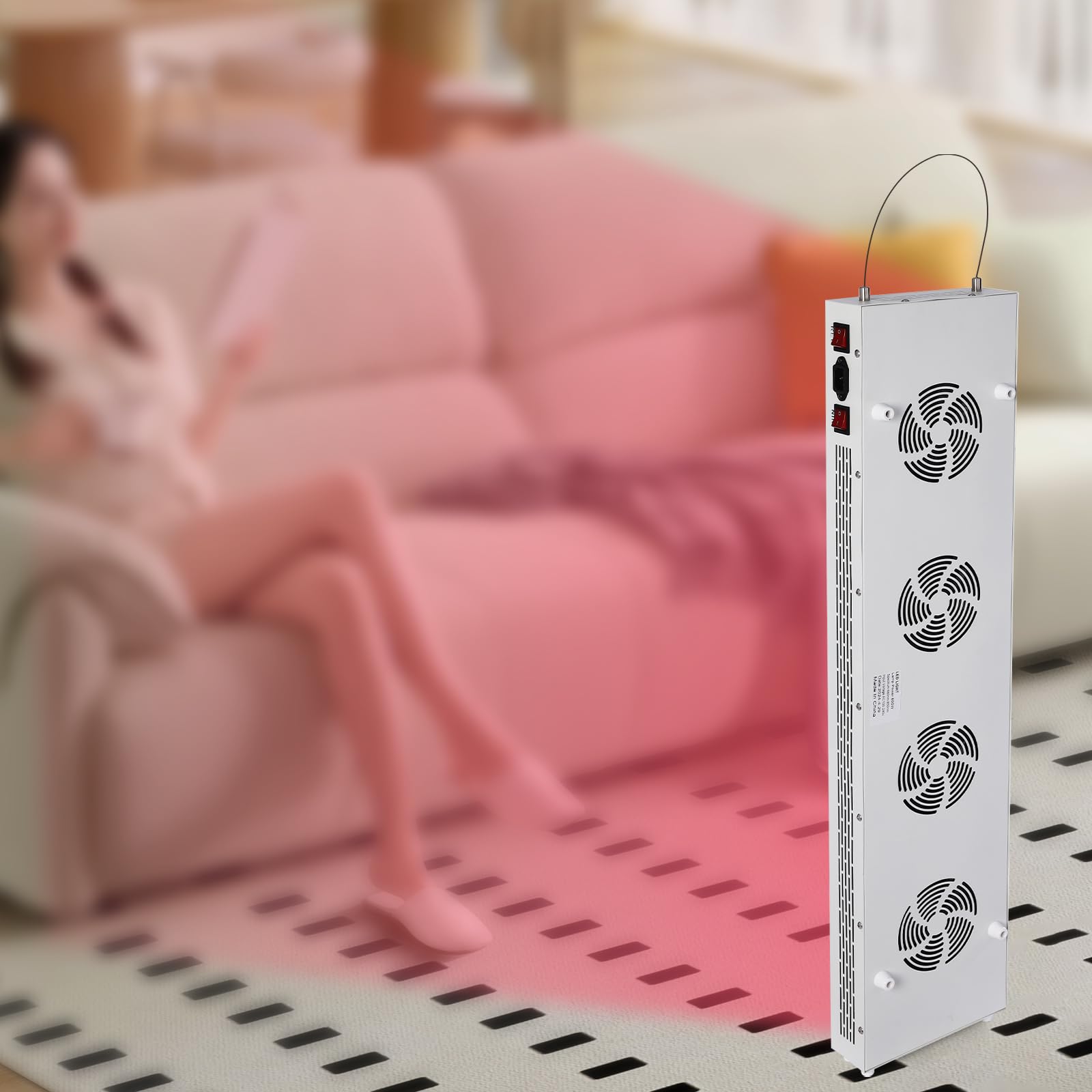Czerwone światło bliskiej podczerwieni, Dual-Chip, czerwone światło LED do szpitali, salonów piękności, salonów jogi, studia fitness, białe, 27,5 x 12,5 x 97,5 cm, 660 nm 850 nm
