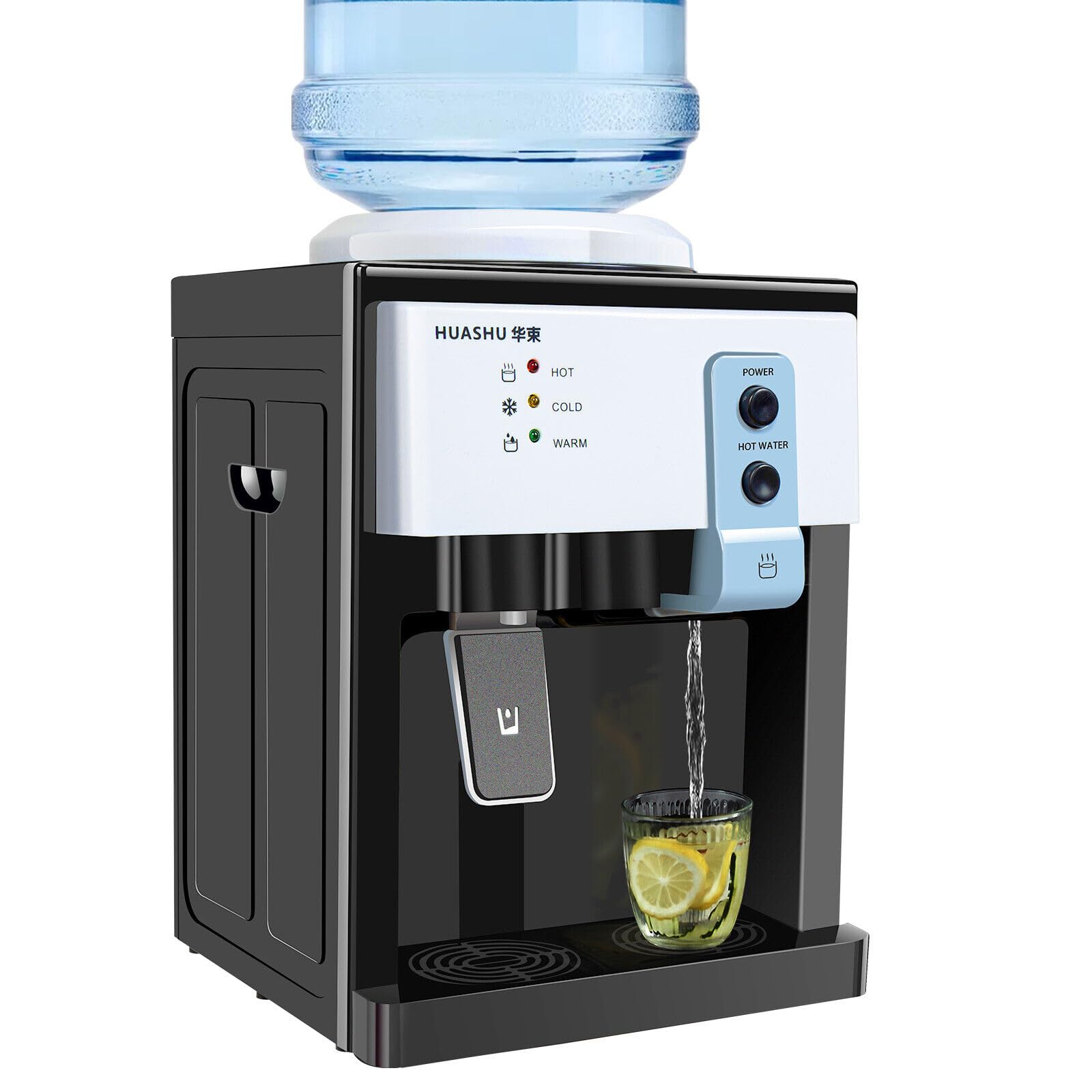 Opulentia 75W Electric Water Cooler Hot & Cold Water Dispenser Offices Drinking Machine 5 Gallon Top Loading Water Cooler Dispenser Countertop Hot+Cold Drinking MachineCoolers (White)