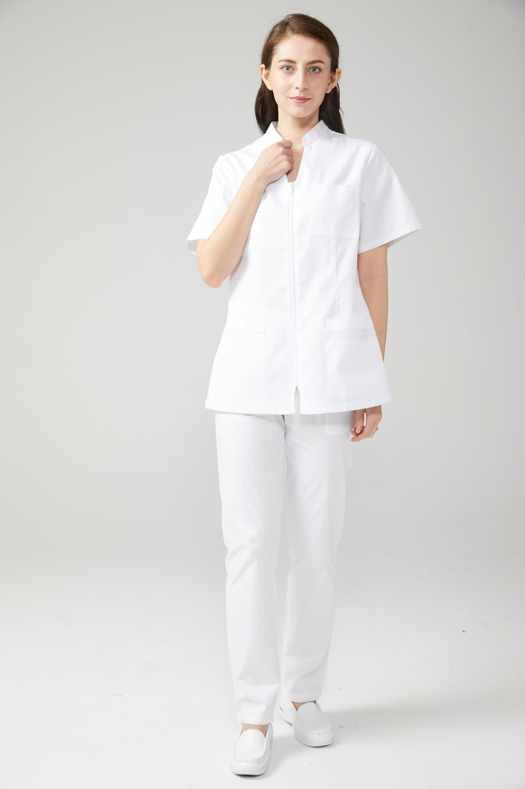 Victory Uniforme Sanitario Mujer Profesional Médico Cómodo Transpirable Resistente Uso Diario Hospital Clínica Laboratorio Trabajo Algodón Poliester Cremallera Lavable 702-8312