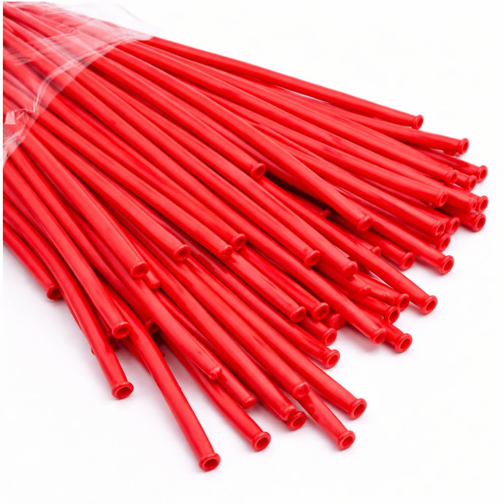 Red Long Modeling Balloons 15 Pack 260Q Latex Twisting Balloons for Magic Animal Making Birthday Parties Professional Entertainers Durable & High Elasticity