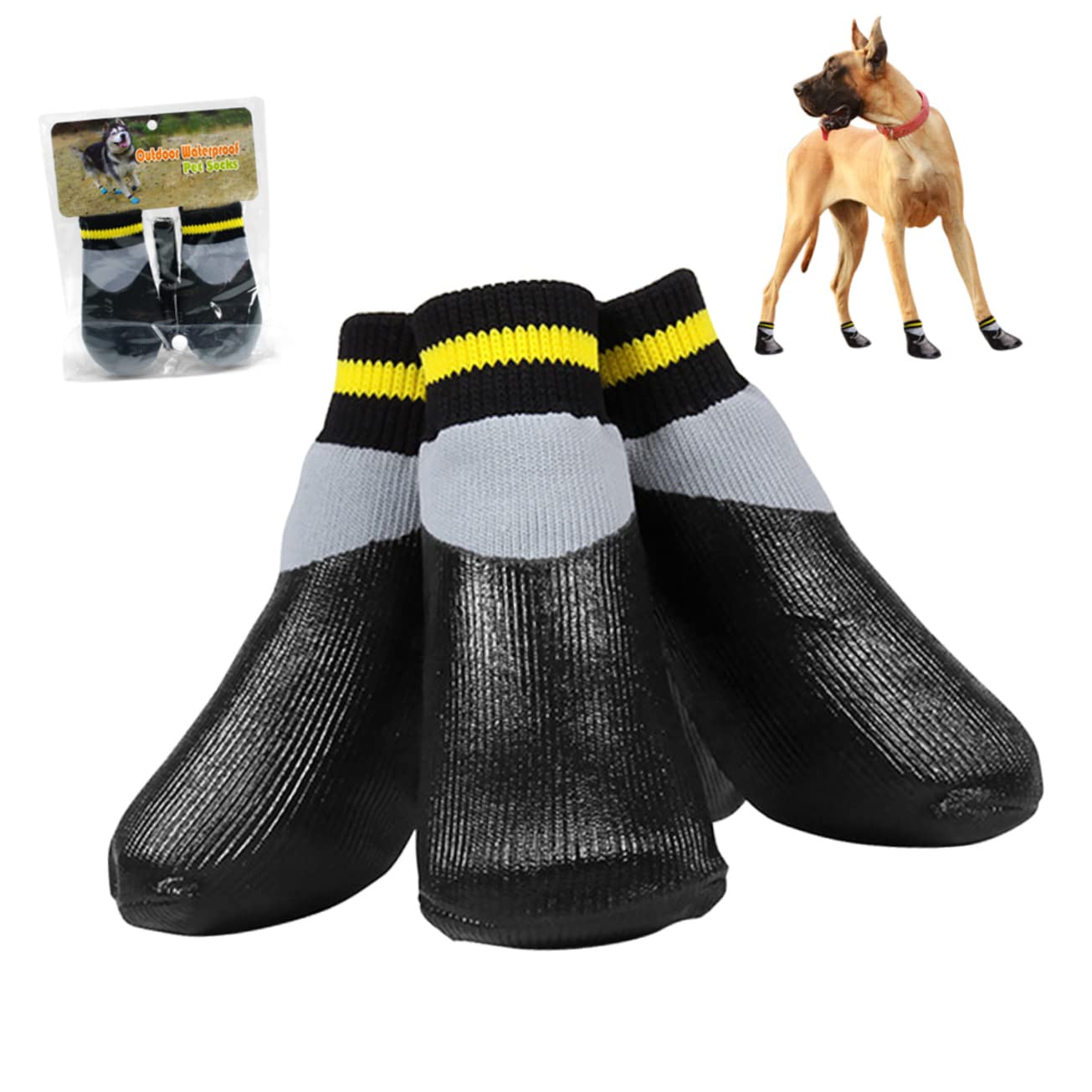 BESPORTBLE 3ensembles Caoutchouc pour Chiens Chaussures Imperméables pour Petits Chiens Et Chiots Paquet De Couleur Noire pour Neige Pluie