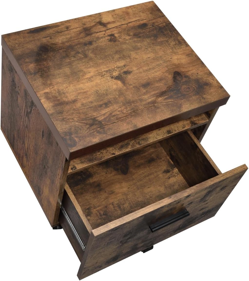 Bob Weathered Oak & Black Finish File Cabinet - Oak - Weathered Oak & Black Finish - Modern Office Essential