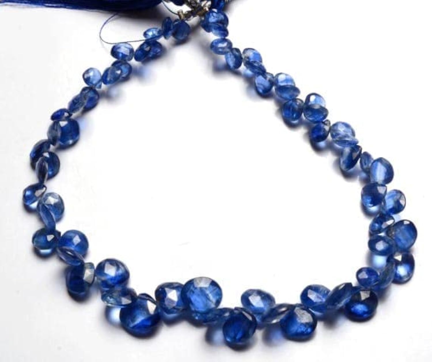 Cyanite teal perles cœur facetté 5-7mm LKBEADS pour créer vos bracelets et colliers d'été