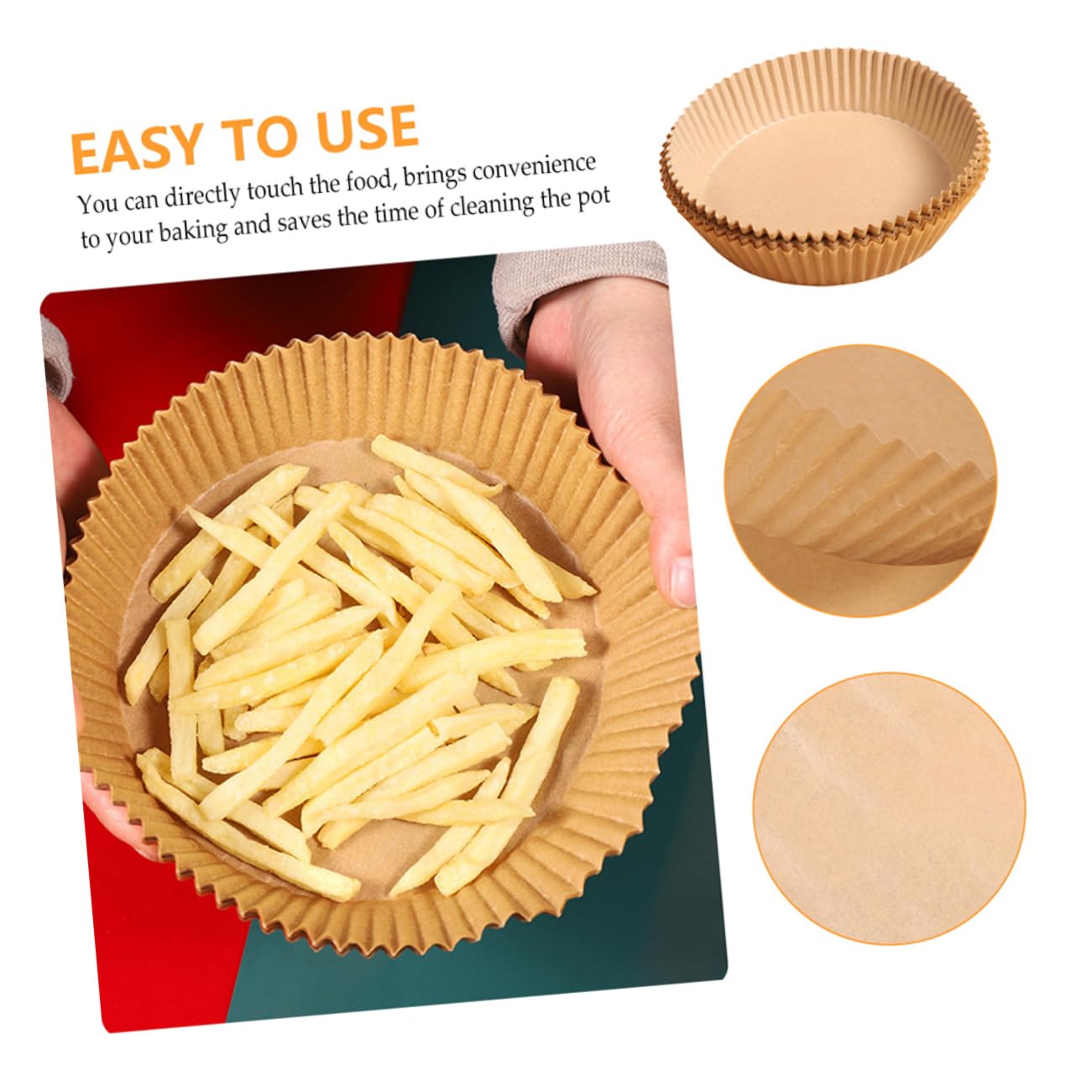 Abaodam 200piezas Papel De Horno Antiadherente y Resistente Al Aceite Unidades De Forros De Papel Desechables Para Freidora De Aire Para Hornear y Cocinar