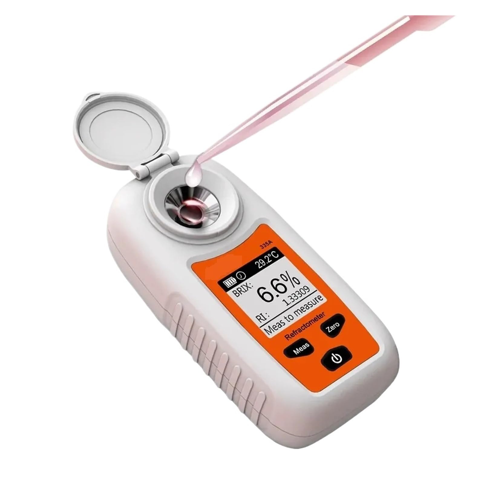 Refractómetro digital LCD, medidor Brix, mide el contenido de azúcar 0-35% for jugo de frutas y cocina Lectura clara