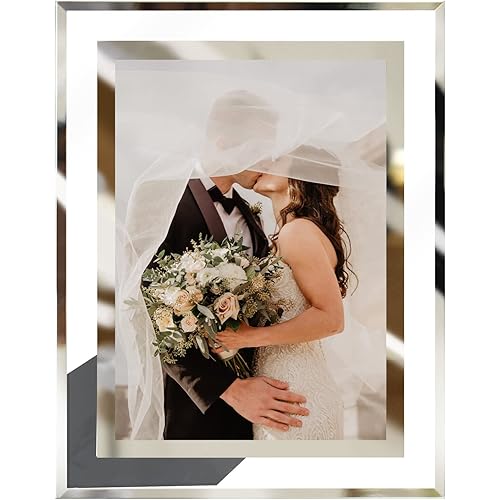LUCKYLIFE 8x10 Picture Frame Glass for Tabletop Display Vertical or Horizontal, Photo Frames, 1 Pack