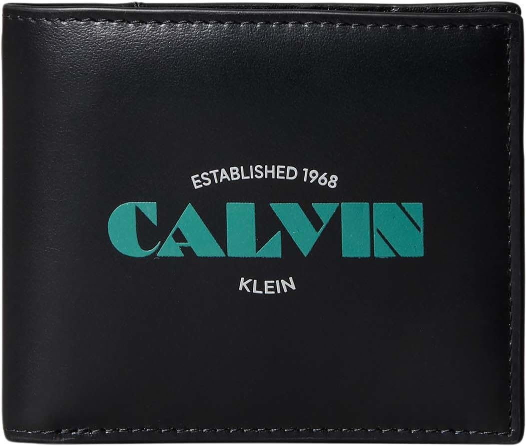 Calvin Klein Cartera Hombre Graphic Billfold de Piel, Negro (Black), Talla Única