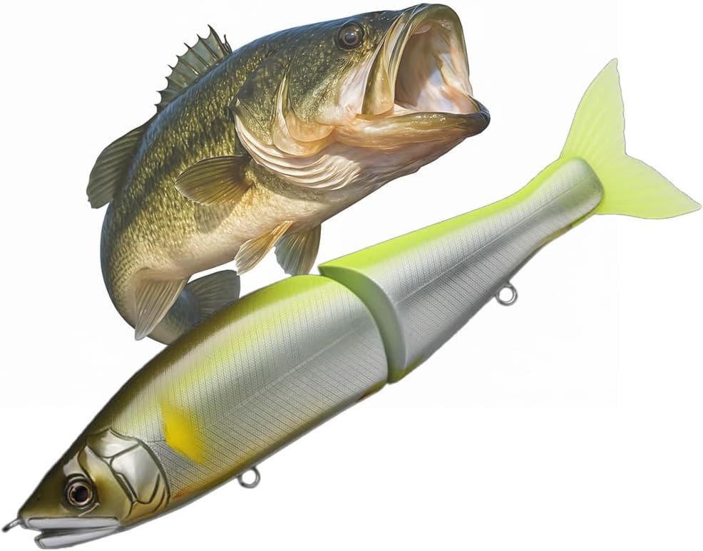 GANCRAFT Jointed Claw 178 Swimbait - Glide Bait Fishing Lure - #15 Flashing GM Chart Color - Slow Sinking - Bass & Pike Fishing - Includes Original Instruction Manual