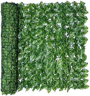 Trellis With Artificial Leaves, Artificial Ivy Leaf Hedge Fence,UV Fade Protection Privacy Hedging Wall Landscaping Garden Fence Balcony Screen,Fake Leaf Screen Home Garden Outdoor Indoor(0.5-3M)