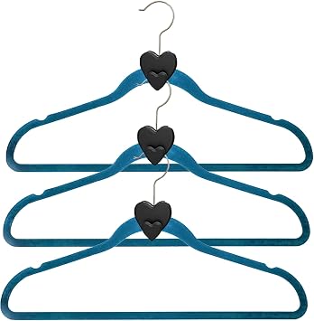 Space Saving Clothes Hanger Connector Hooks, Heavy Duty Hangers Space Saver, Durable Premium Cascading Hanger Hooks for Wardrobe Closet Organizer, 24 Pcs (Heart)