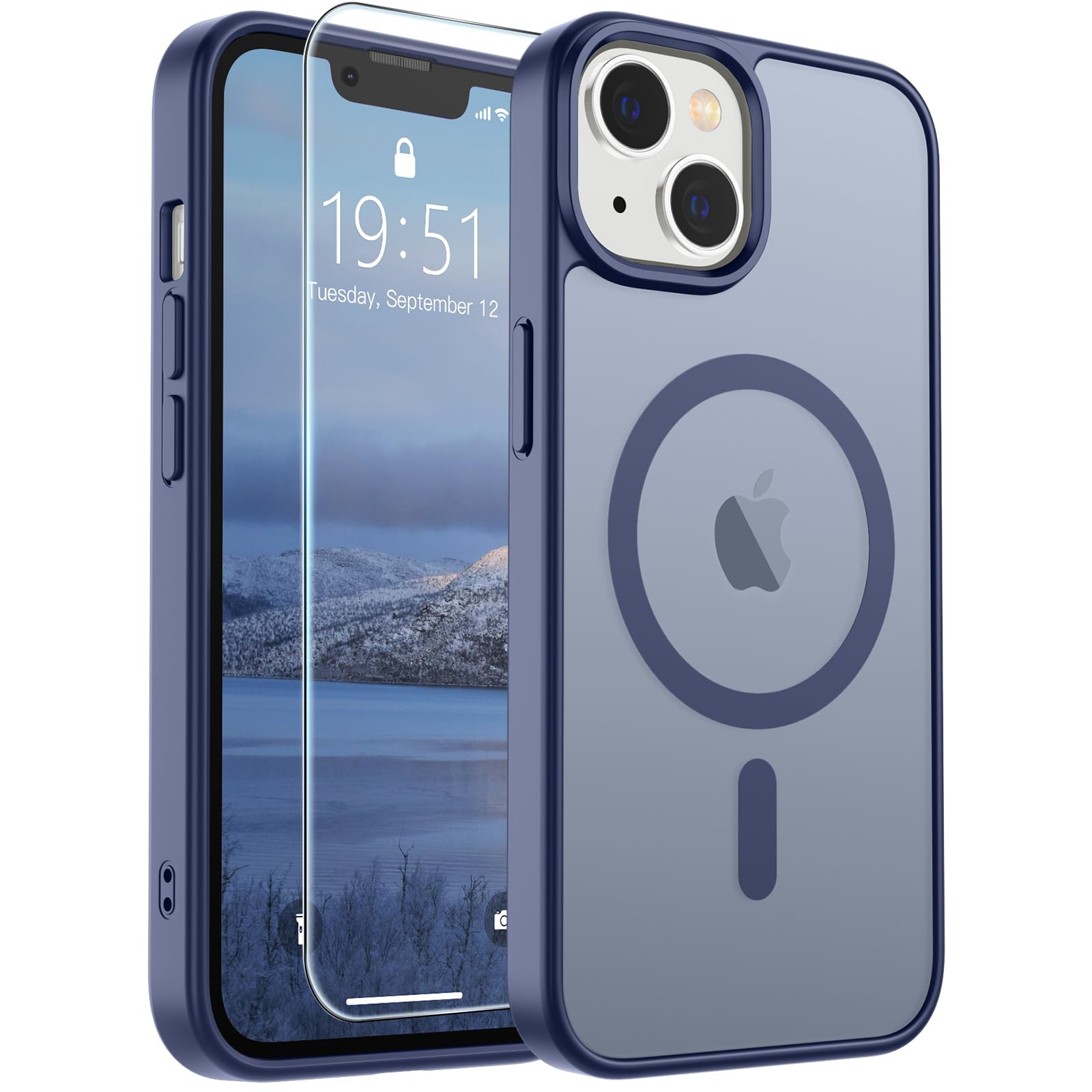SUPFINE Magnetic for iPhone 14 Pro Case (Compatible with MagSafe) (Military Grade Drop Protection) Slim Translucent Matte Shockproof with Anti-Fingerprint Phone Case,Lavender Gray