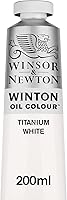 Winsor & Newton Winton Titanium White Oil Color, 200ml Tube - Affordable High-Pigment Paint for Artists & Students
