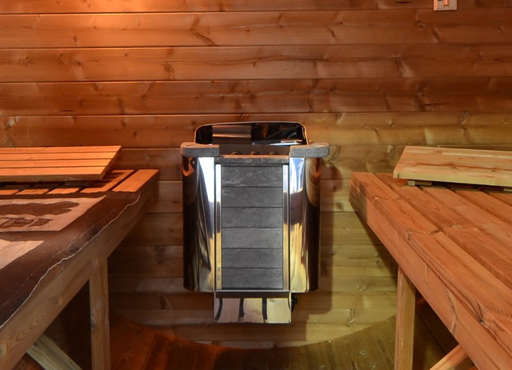 SAWO CUMULUS 9,0 kW Elektrische Saunaofen mit integrierter Steuerung NB-Modell Edelstahlgehäuse Speckstein