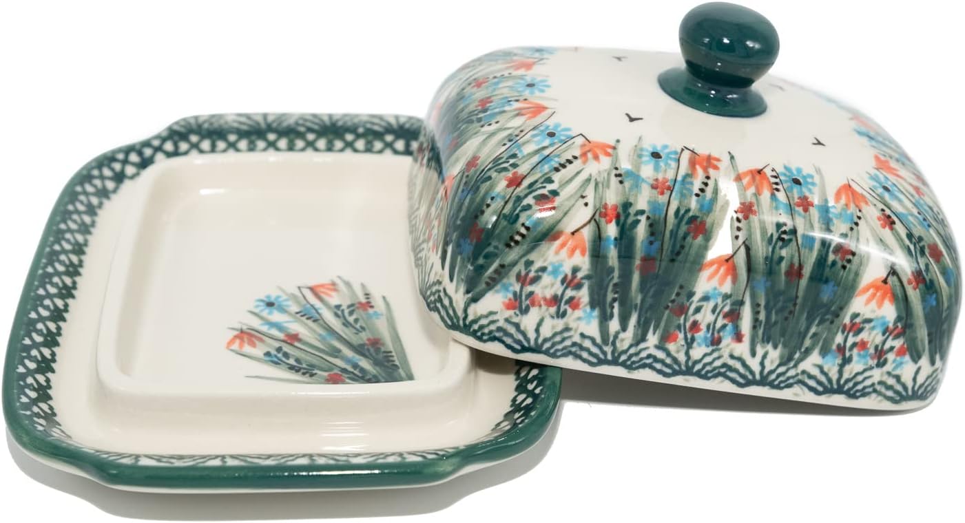 Polish Pottery 7" Butter Dish - European Style - UNIKAT