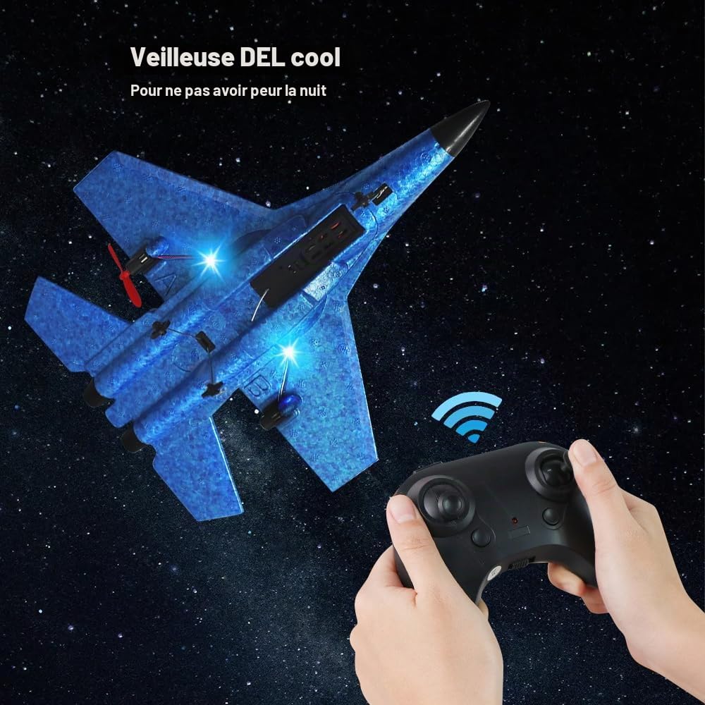 Avion Télécommandé, F22 RC Avions Radiocommandé, 2.4 GHz Avione Télécommandé Avions RC pour Enfants, Avion de Chasse Radiocommandé, Planeur Volant Télécommandés pour Débutants Enfants Adultes