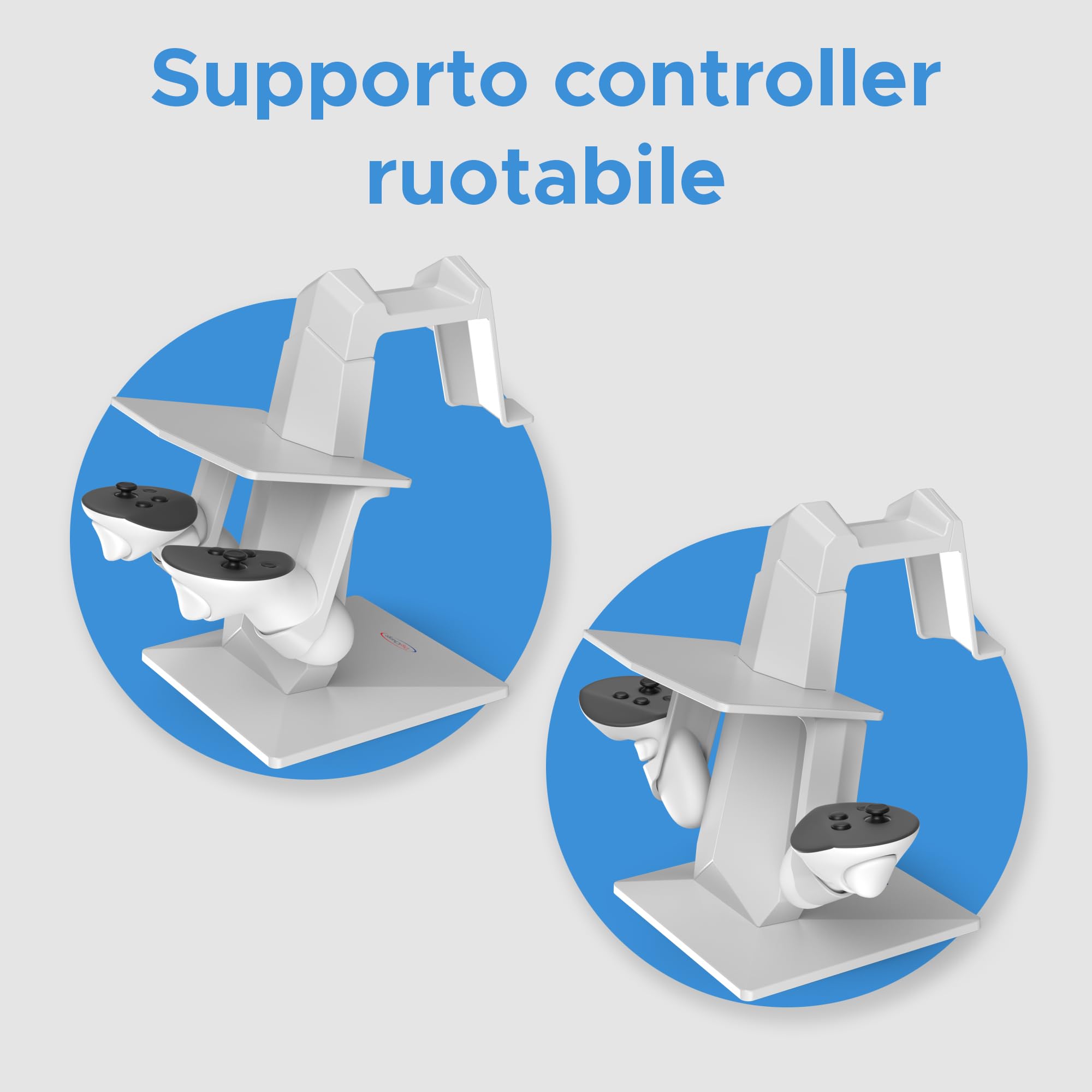 Digicharge Supporto per cuffie VR per Meta Quest 3S / Quest 3 / Oculus Quest 2 VR Mount Display Storage per cuffie e controller touch