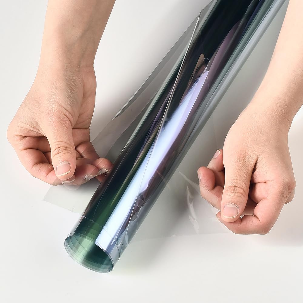 Blueshyhall Auto Tönungsfolie 80% VLT Hell Blau, Solarfolie UV-Schutz Auto Fenster Folie, Autofenster Wärmeschutz Sonnenschutzfolie für Heckscheibe Seitenfenster Dach Fenster Innen (100 x 300 cm)