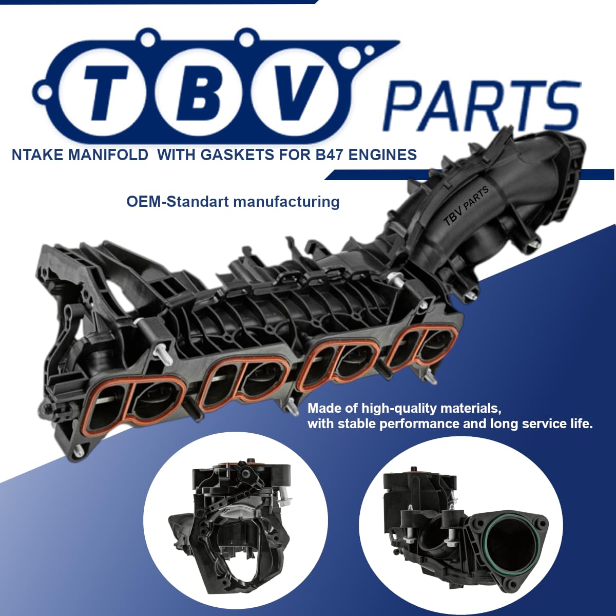 Modulo collettore di aspirazione con guarnizioni 11618513653 8513653 COL089N | Per motore B47 2.0 Diesel | Compatibile Serie 2 F45 F46 218d 220d X1 F48 18d 20d 25d