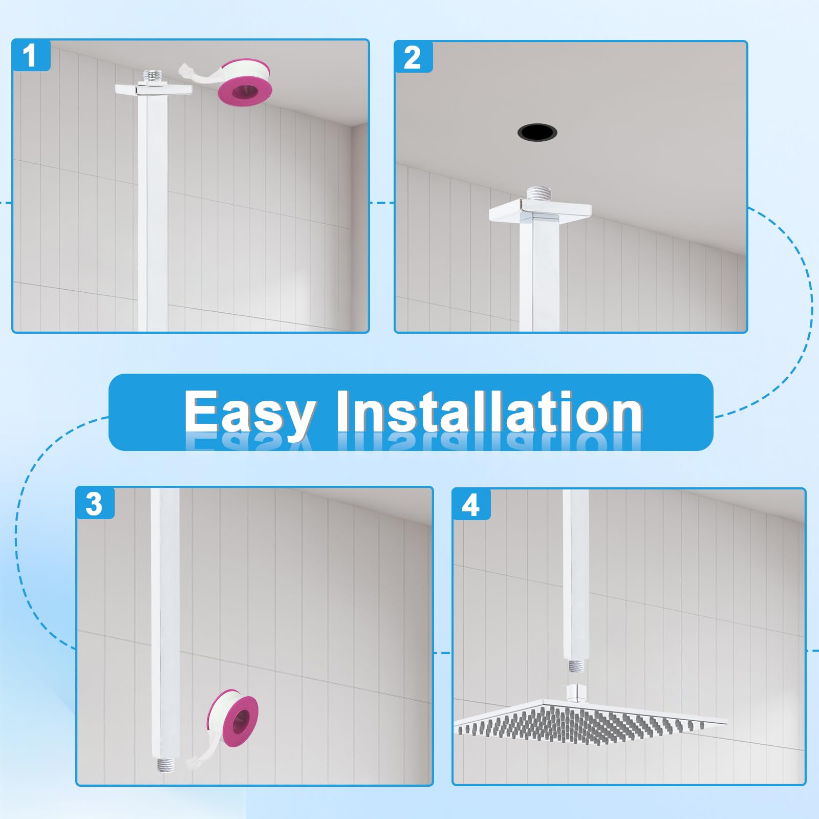 Bras De Douche à Montage Au Plafond Avec Bride De 50,8 Cm - Extension