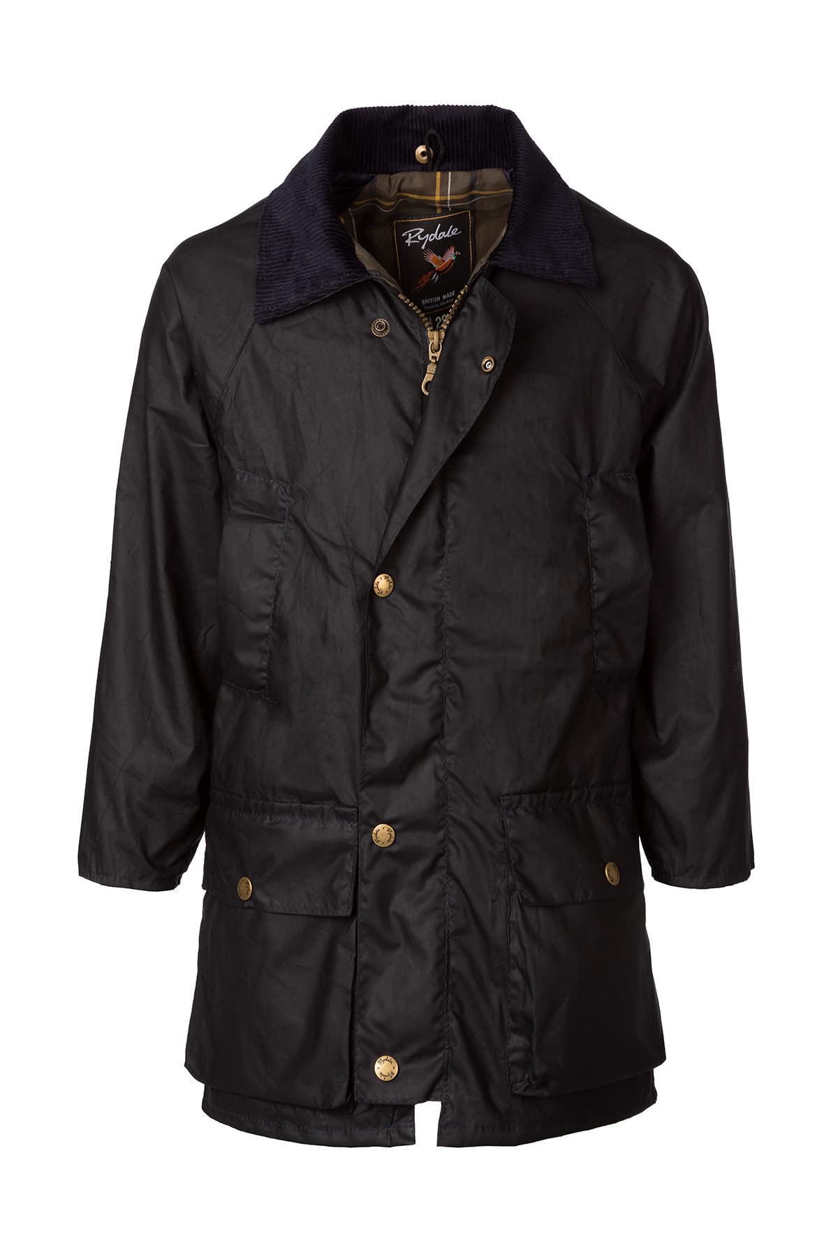Rydale Boys Navy Kid's Wax Jacket 'S Waxed Jackets British Made Children's Country Coats (As8, Age, 7_Years, 8_Years, Regular, )