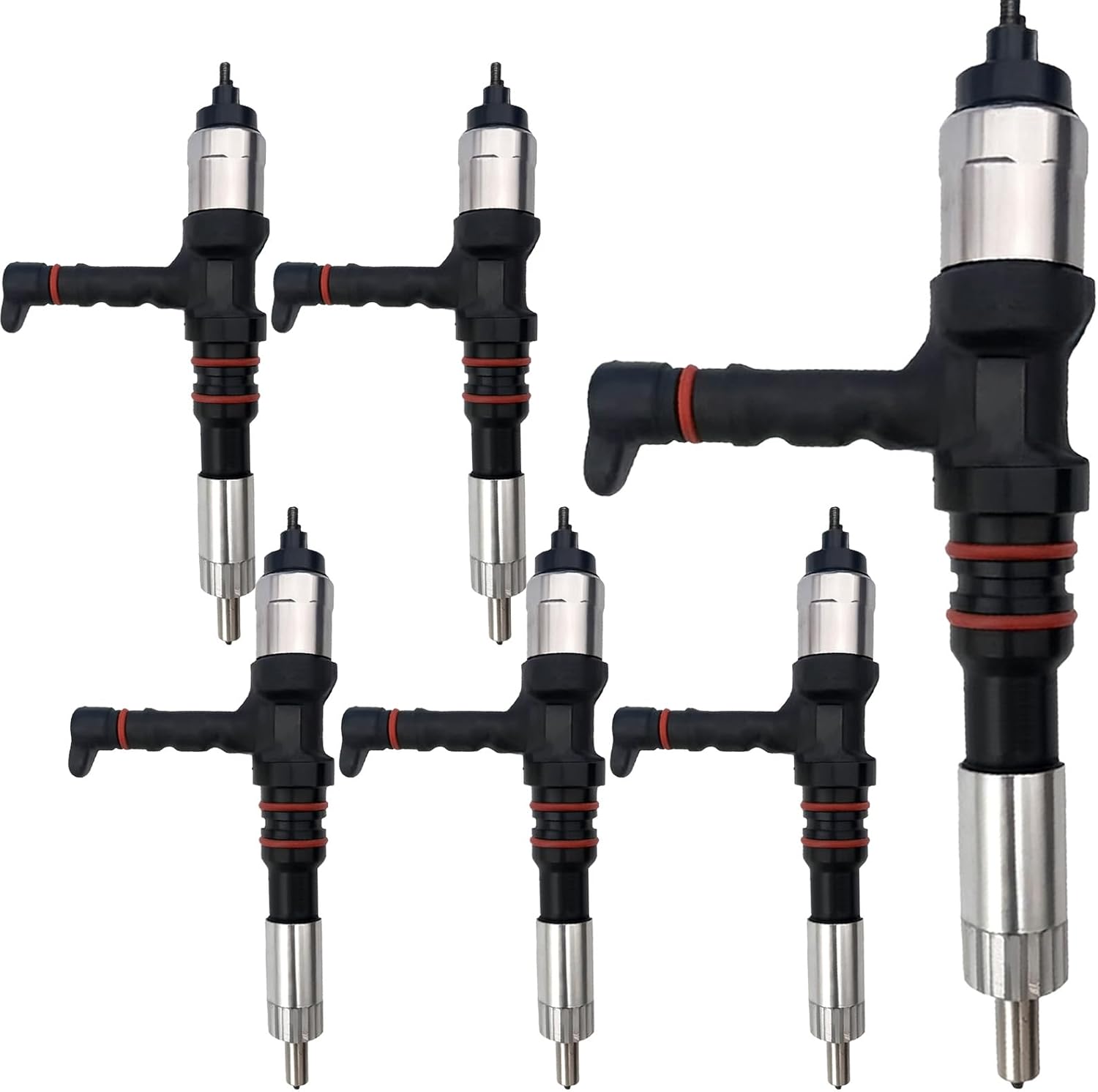 6-pcs Fuel Injections 095000-6280 0950006280 Compatible for Komatsu 6D170 SAA6D170 PC400-8 PC450-7