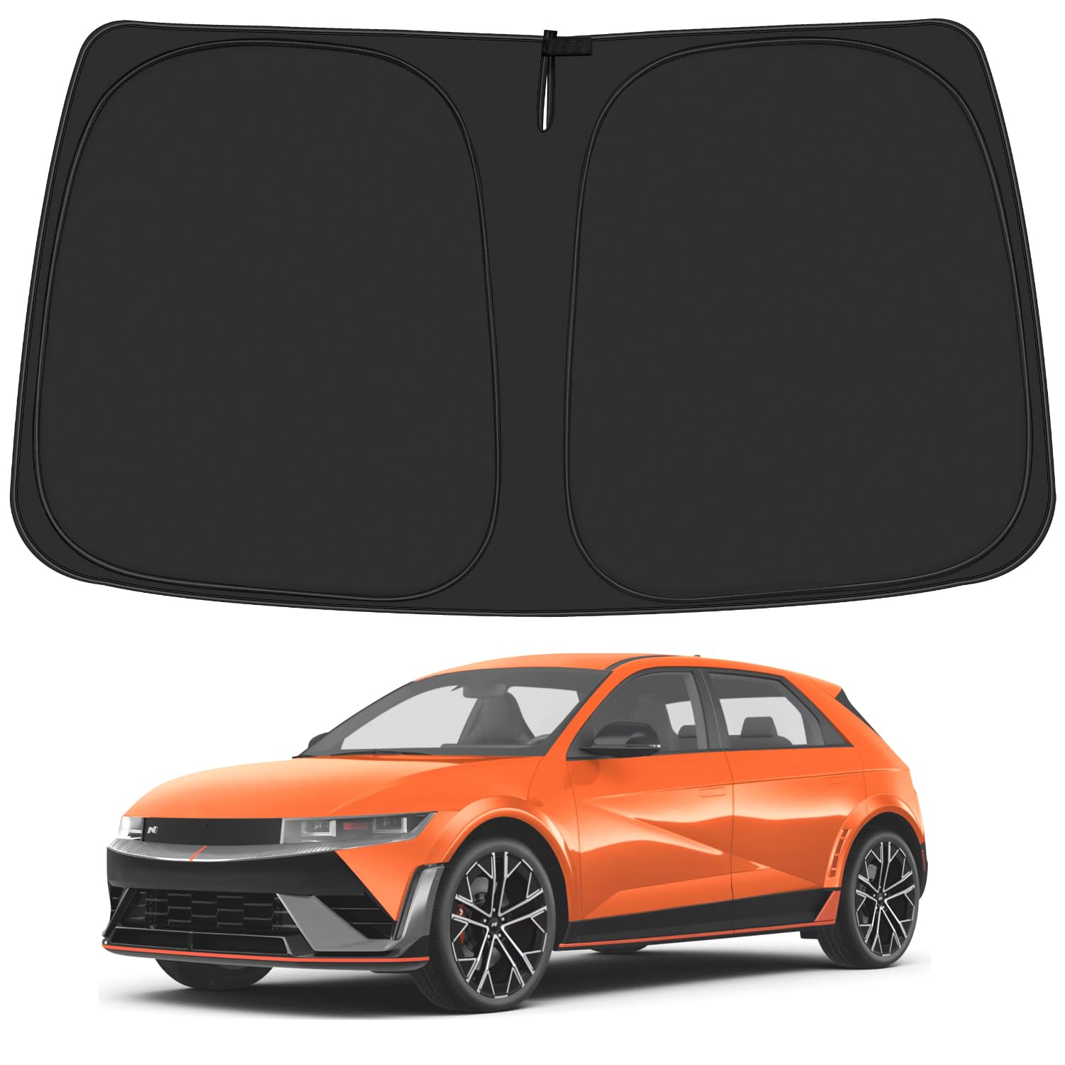 ULROLIT Windshield Sun Shade for 2022-2025 Hyun-dai Ioniq 5 Accessories, Foldable Window Sunshade Sun Visor Protector, Front Windshield Sunshade Sun Shield Blocks UV Rays Heat