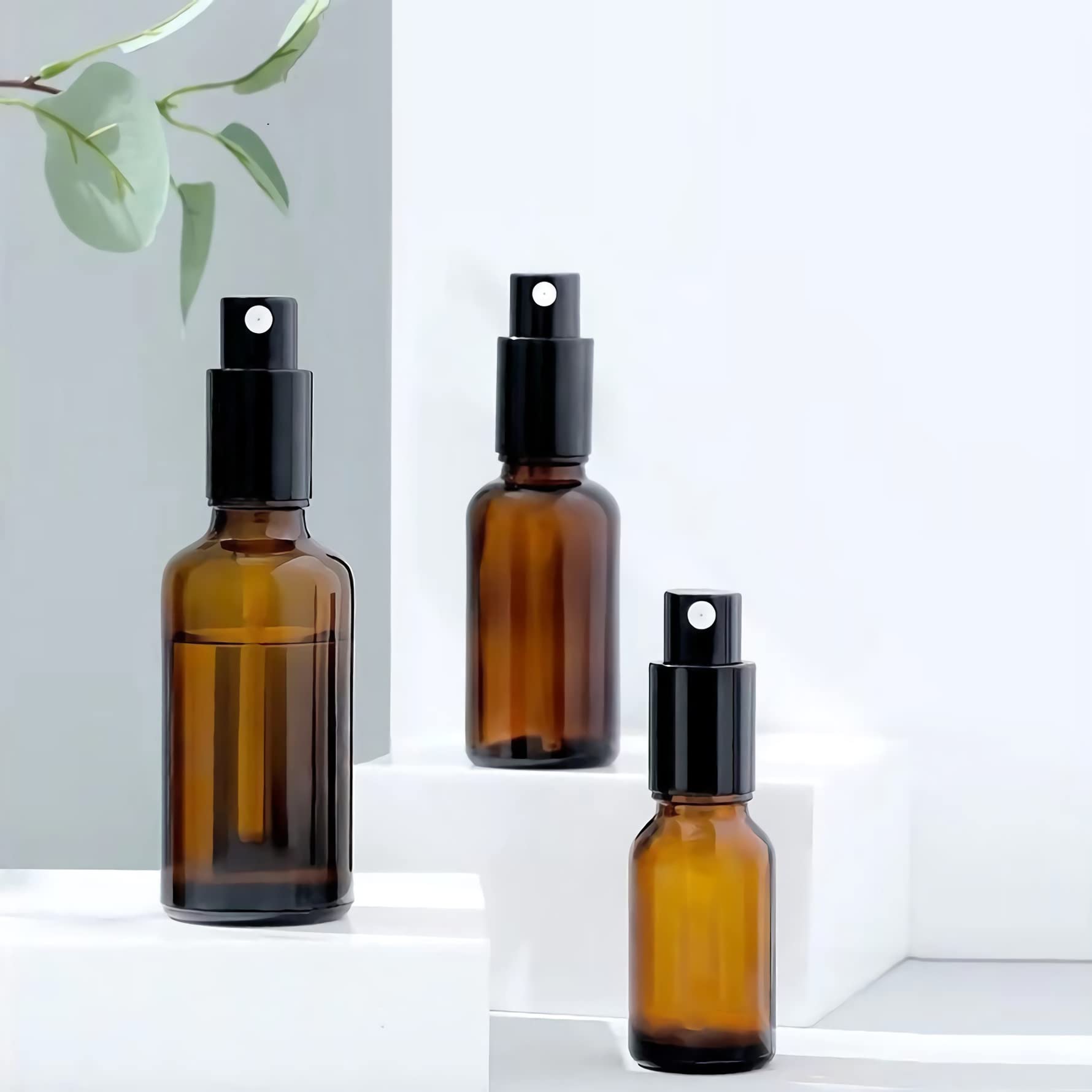 24 Pièces Flacon Spray en Verre Ambré 15ml et Pompe Spray Noire pour Parfum Cosmétique Pulvérisateur Bouteille Voyage Rechargeable, 4 pièce Entonnoir