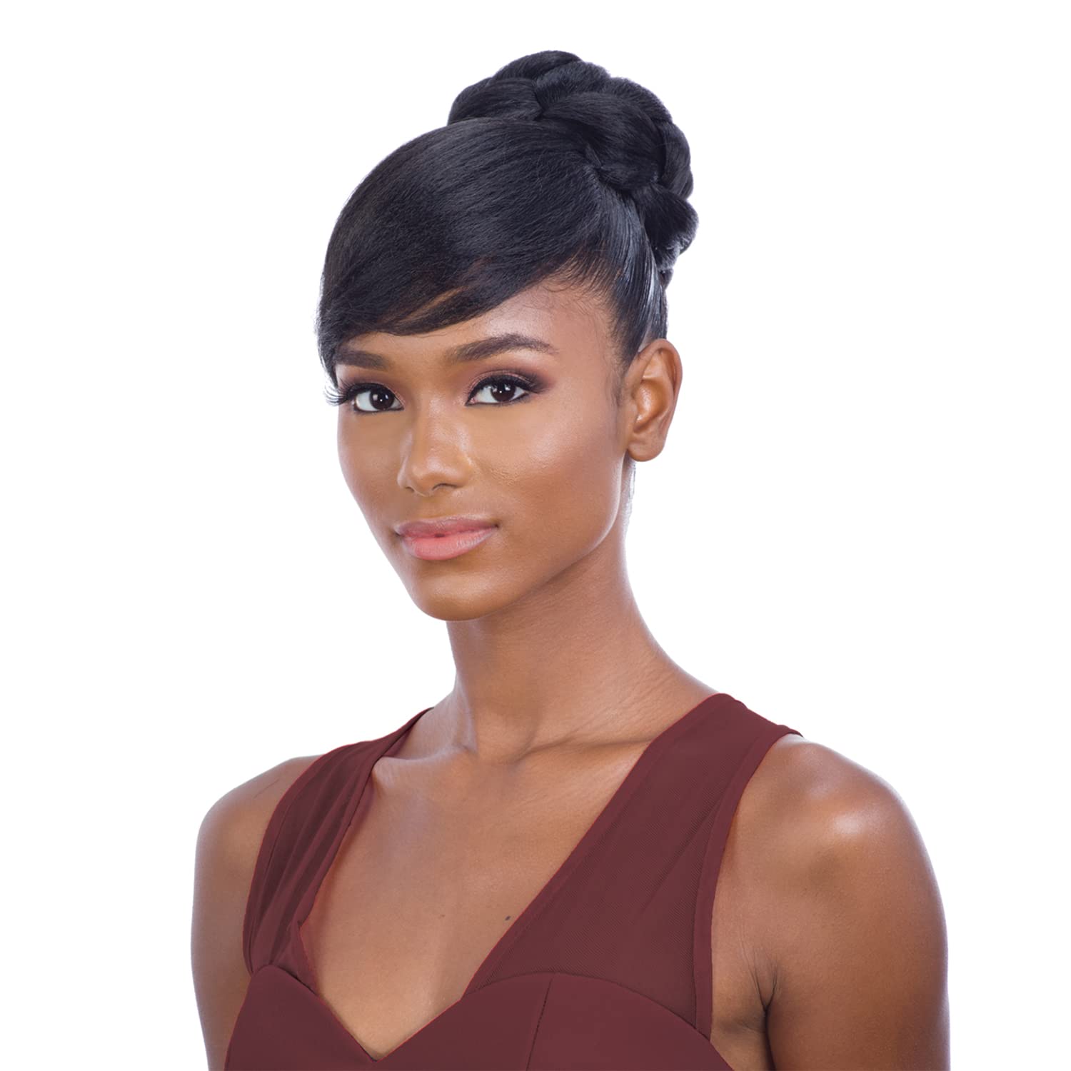 EqualFANCY BUN BANG (1B Off Black) - Freetress Synthetic Bun & China Bang