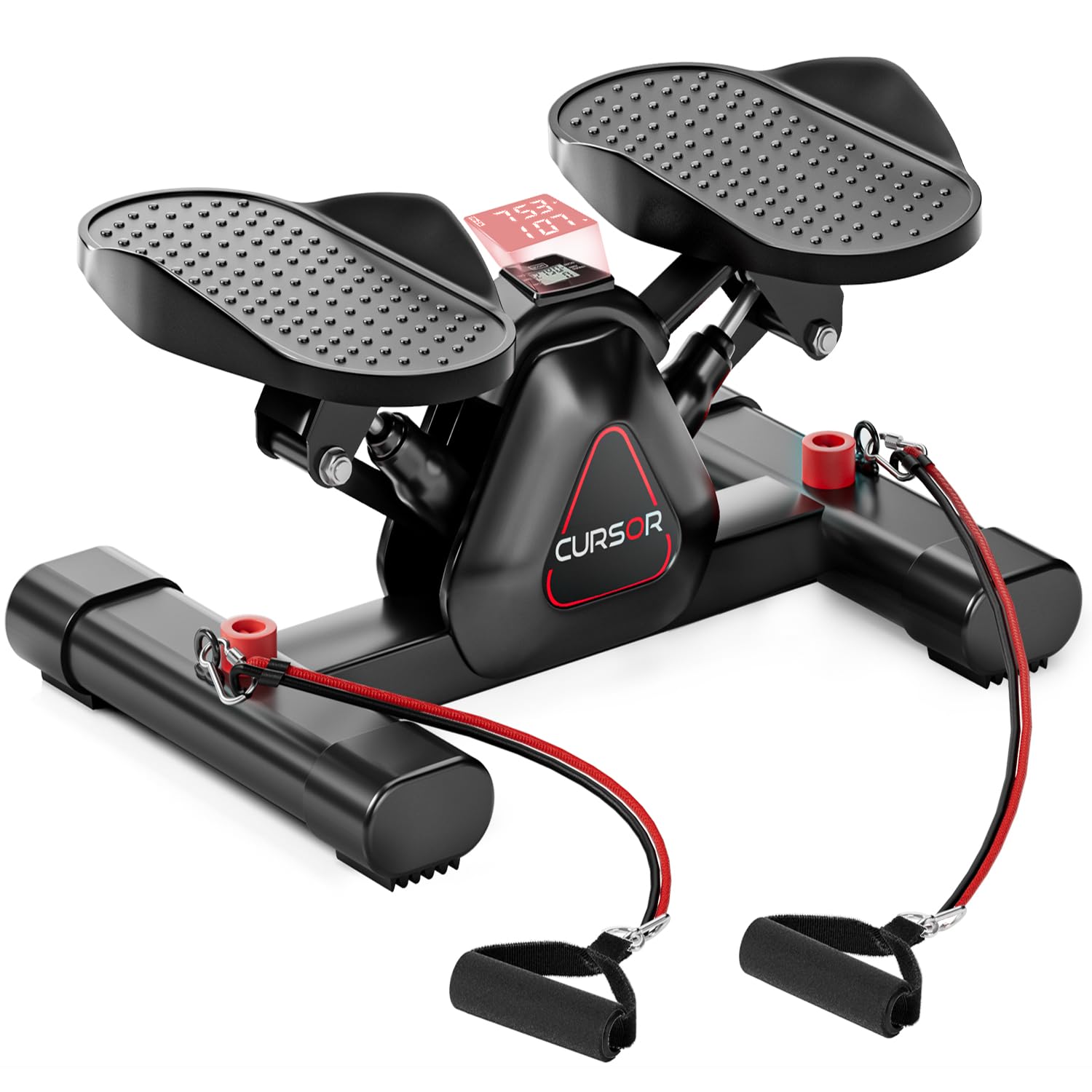 Twist Steppers for Exercise, Mini Stair Stepper, Desk Step Machine with Dual Resistance Bands, Full Body Cardio Workout Equipment, 300 LBS Capacity for Home Exercise