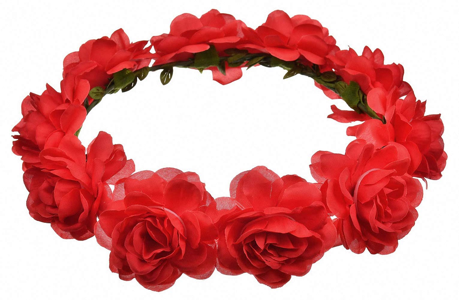 Ulalaza Adjustable Flower Headband Wreath Floral Garland Crown Headpiece Boho Bridal Hair Ribbon for Wedding Party Fall Sunflower