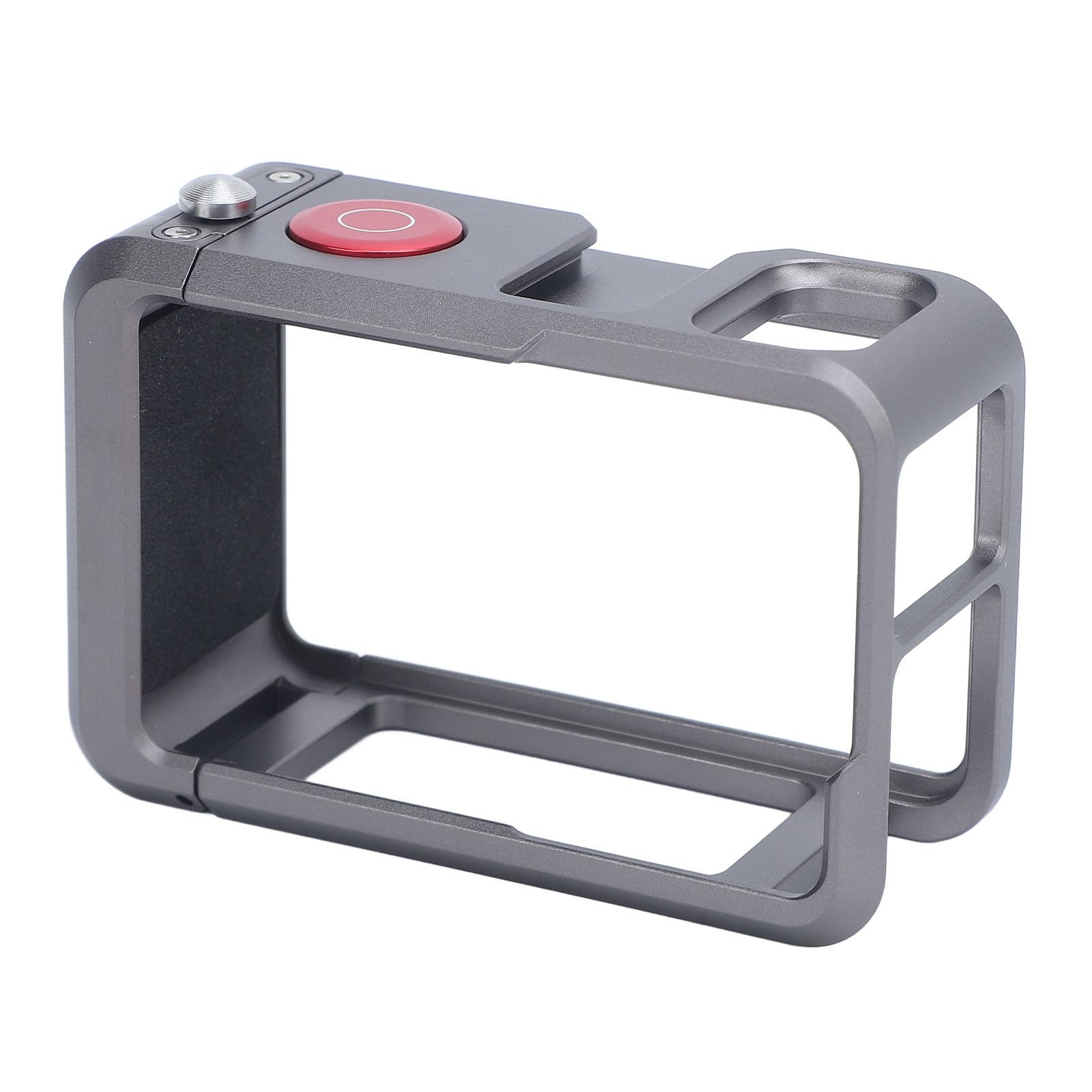 Akozon Gabbia Fotocamera per Action 5 Pro, Action 4 e 3 - Vlogging Protettivo in Lega di Alluminio con Supporto per Slitta Fredda e Foro Filettato da 1/4" per Accessori