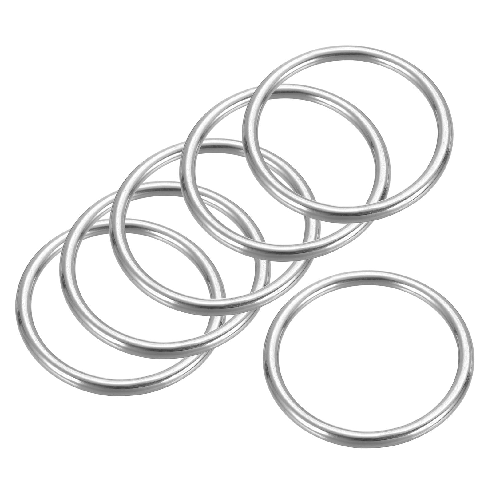 PATIKIL 6 Pcs Metal Rings 1 Inch 316 Stainless Steel Rings Marine Grade Multi-Purpose O Ring Welded Round Ring for Macrame DIY Crafting