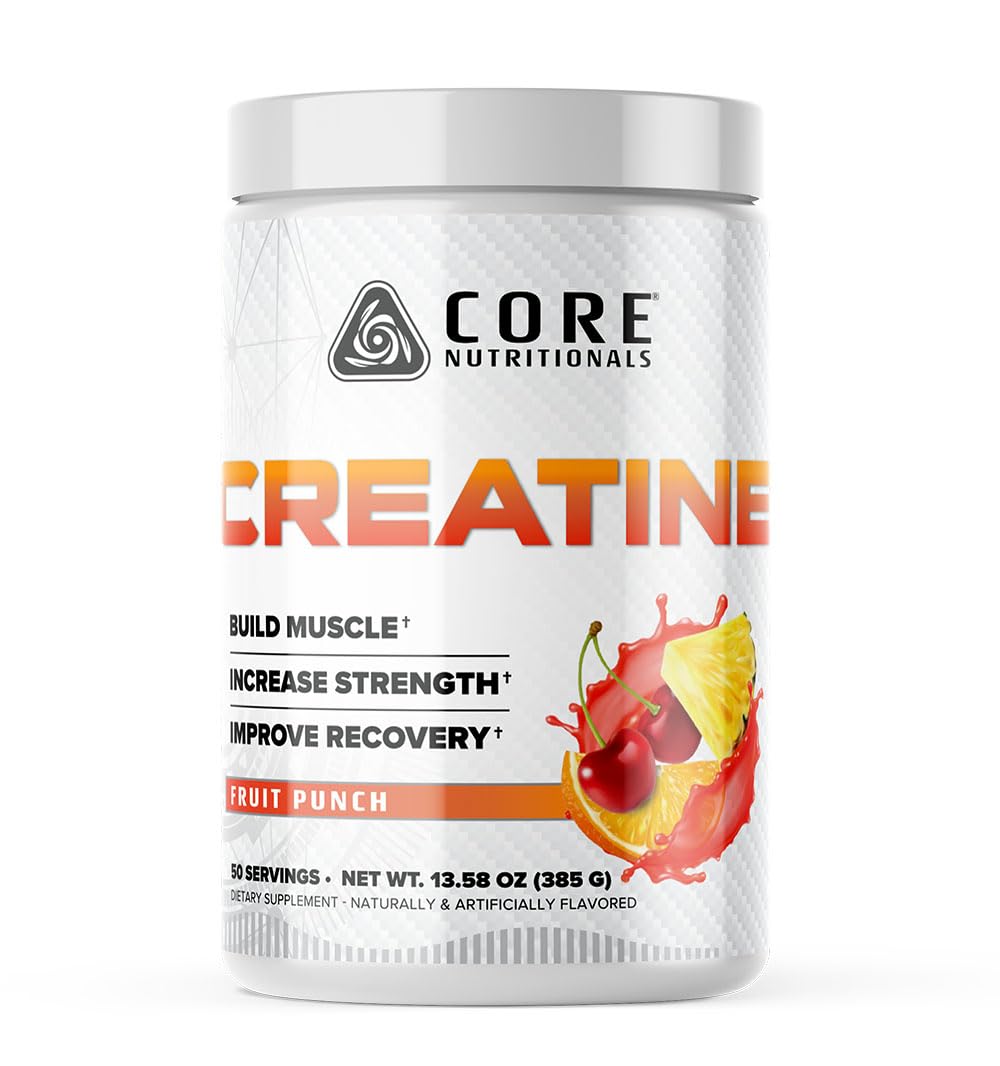 Core Nutritionals Creatine Monohydrate, Fruit Punch, 50 Servings Fruit Punch 50 Servings (Pack of 1)