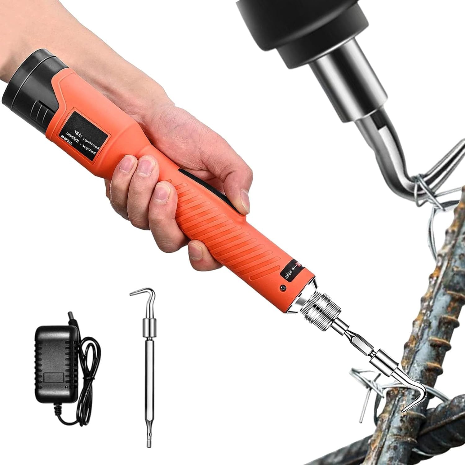 MYFTNP Wire Knotting Twister Pliers Bar Steel Tool,cordless Rechargeable Electric Rebar Binding Machine, 6000mah Automatic Rebar Tying Machine