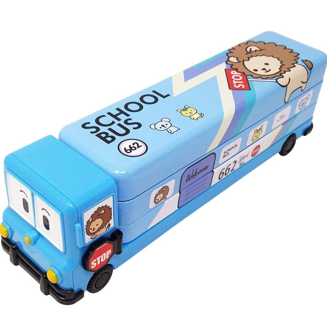 KRH Store Multicolour Cartoon Printed School Bus Metal Pencil Box with Moving Tyres and Sharpner for Kids (Blue) (B088C1R3H3) Amazon Price History, Amazon Price Tracker